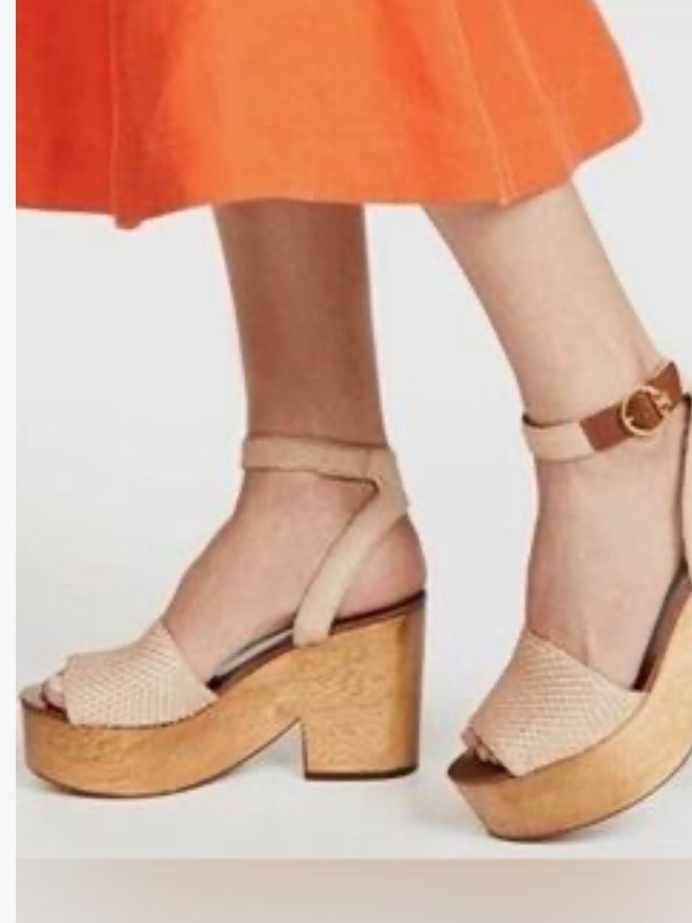 TORY BURCH Camilla Calf Hair Leather Platform sandals